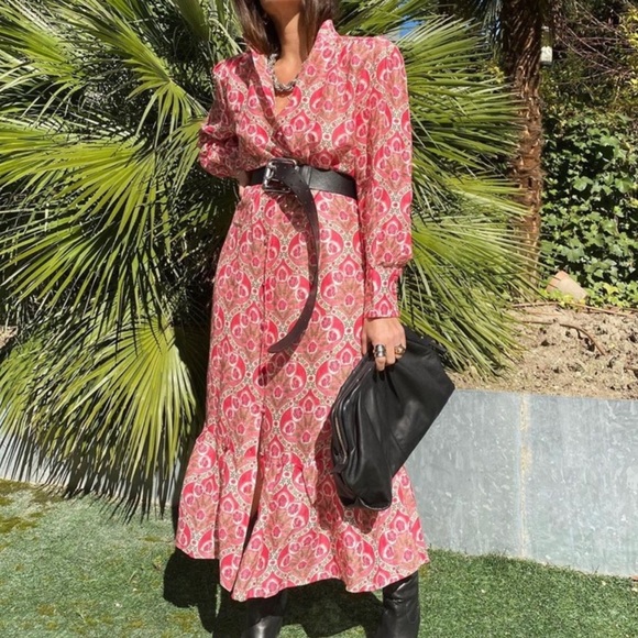 PRINT MIDI DRESS - Picture 3 of 13